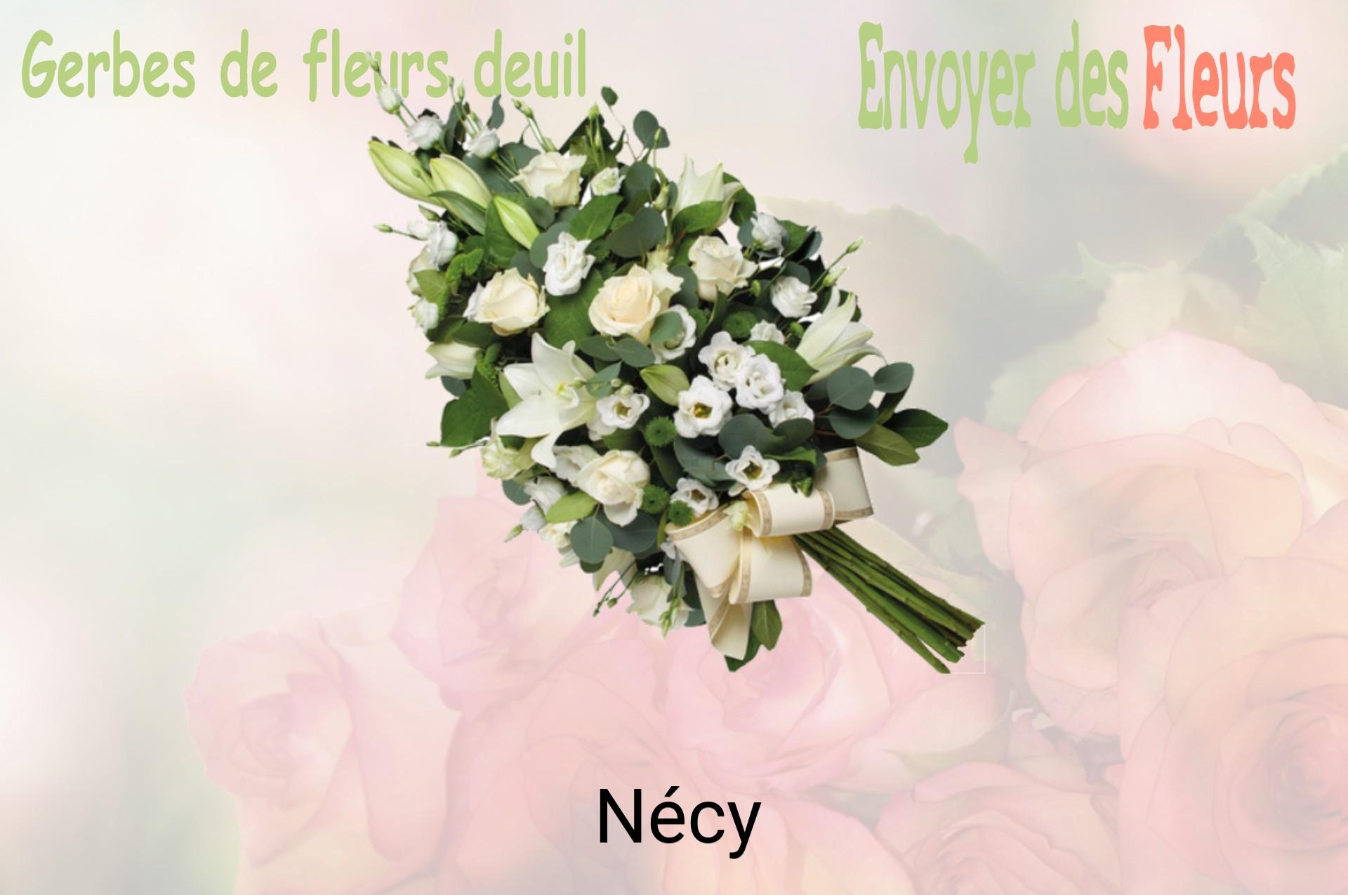 Gerbe de fleurs de deuil livrée à Nécy